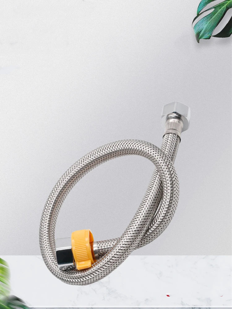 304 Stainless Steel Faucet Braided Water Pipe 1/2 Inch Hot and Cold Water Faucet Inlet Hose Heater Flexible Connecting Pipe