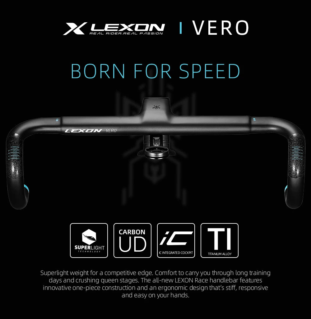 LEXON VERO Full Carbon Road Bike Handlebar Full Inner Cable Urltra-Light Bicycle Racing Handlebars Cycling Product Accessories