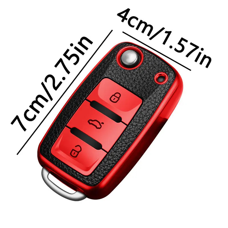 TPU Leather Car Key Case Scratch-resistant Waterproof Car Key Protective Cover Car Accessories Interior