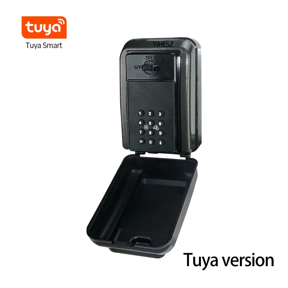 Tuya/TTlock Smart Key Lock Box Fingerprint Wall Mounted Aluminum Alloy Key Safe Box Waterproof With Code Key Storage Lock Box