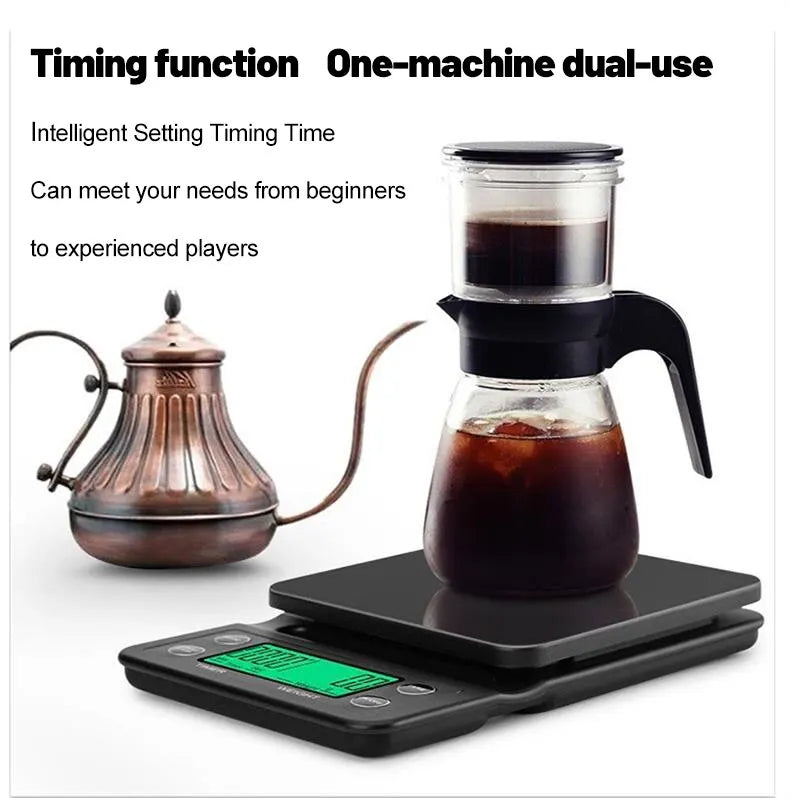 1pc Black Precision Coffee Dropping Scale 0.1g Coffee Dropping Scale With Timer Digital Kitchen Scale High Precision LCD Scale