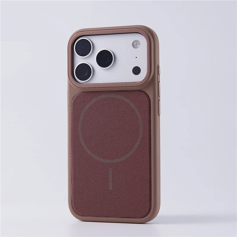 Original Tech Woven Canvas Magnetic Animation Phone Case For iPhone 17Pro 15 16 17Pro Max For Magsafe Matte Hard Protect Cover