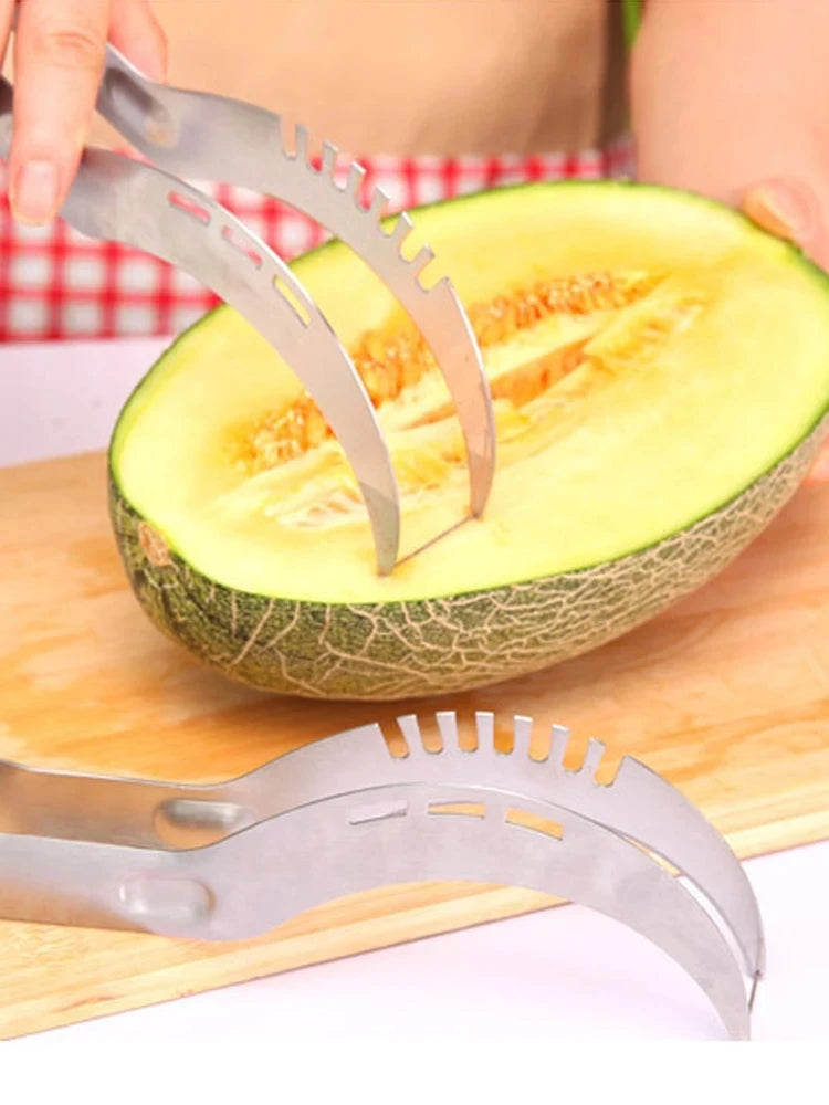 Multi Functional Watermelon Slicer Watermelon Cutting Tool Splitter Stainless Steel Creative Kitchen Accessory Small Tool