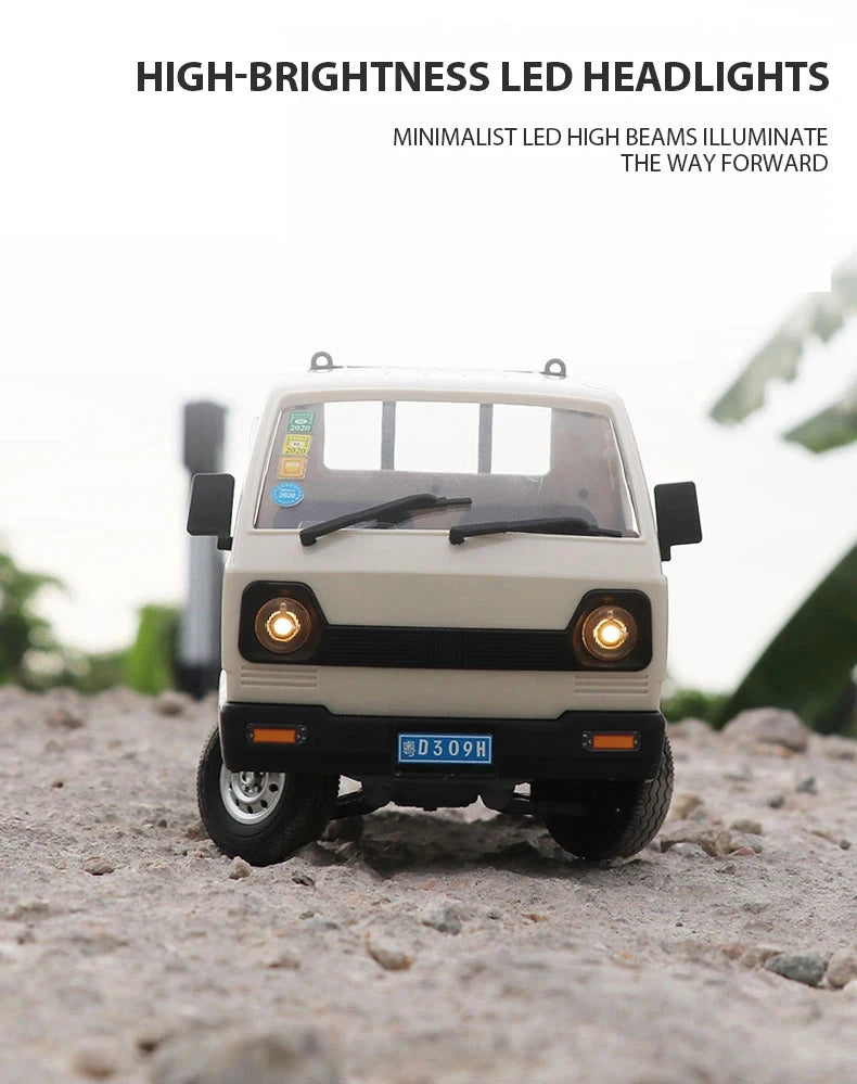 ZWN 1:12/1:16 Retro Rc Car With LED Lights Full-scale Simulation Vehicle Professional 4WD Remote Control Pickup Truck Model Toys