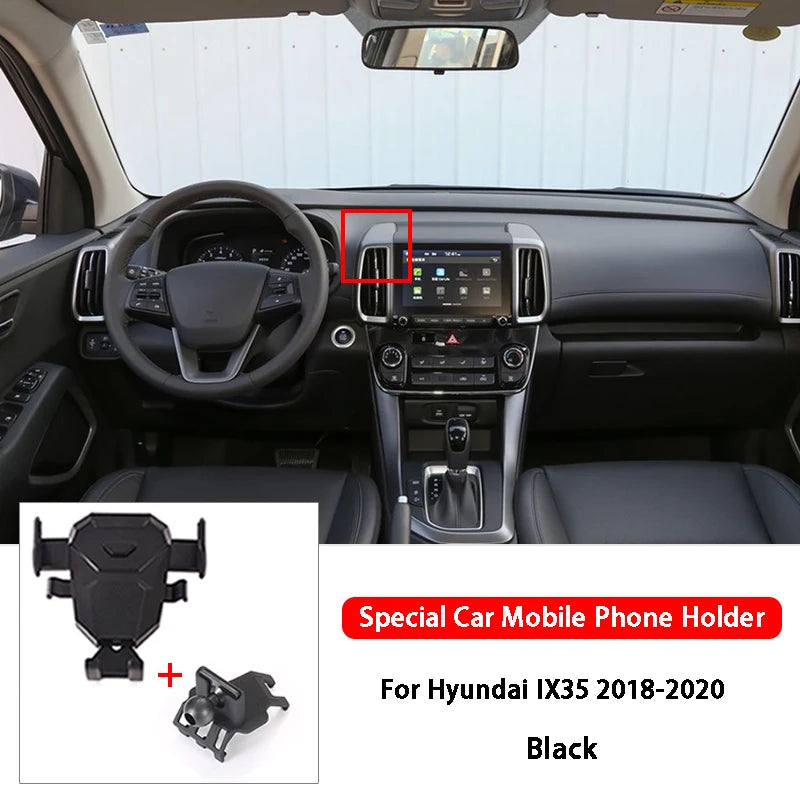 Car Mobile Phone Holder Air Vent Outlet Support GPS Stand Navigation Bracket For Hyundai New SantaFe IX25 IX35 Car Accessories