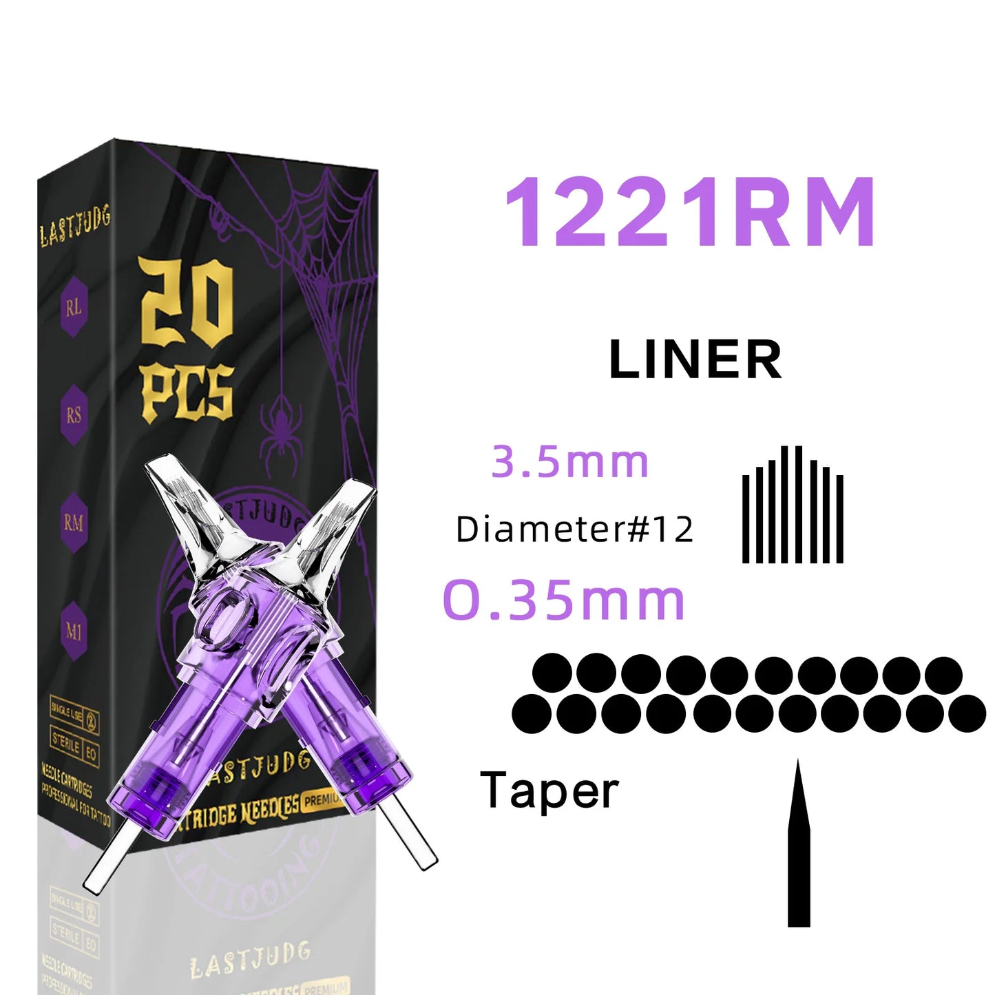 LASTJUDG Tattoo Needles 20PCS Disposable Tattoo Needles RL RS M1 RM Permanent Makeup Tattoo Cartridge Needle For Tattoo Pen
