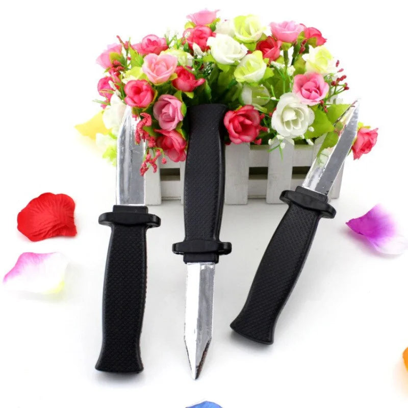 Props Toys Joke Magic Plastic Retractable Knife Joke Prank Props Knife Scary Trick Fake Dagger Funny