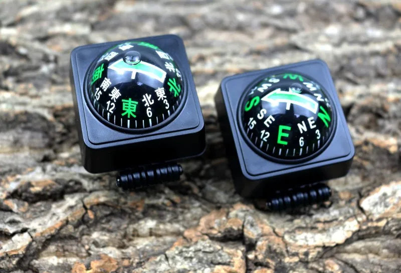 Outdoor Outing Car Guide Ball Self-driving Tour Compass with Thermometer Car Interior Decoration Accessories
