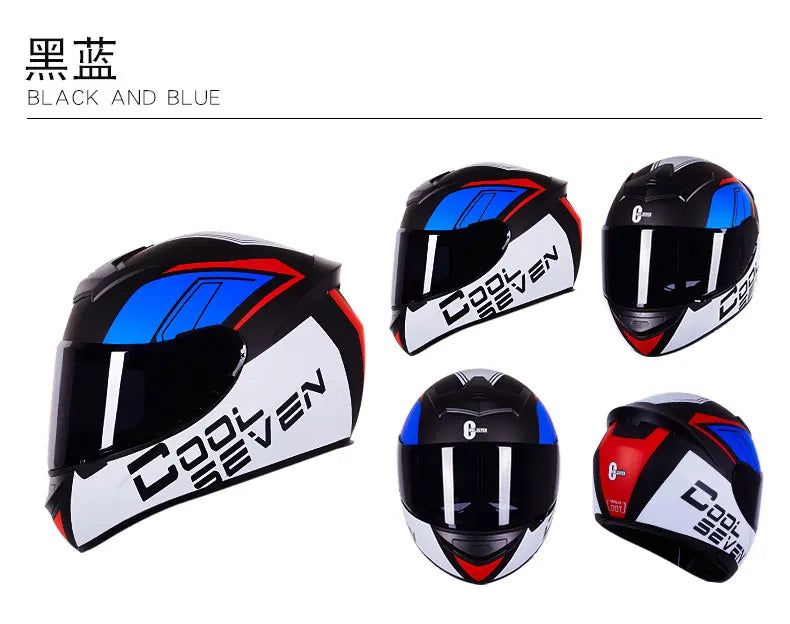 ICE.BEACON 3C certification national standard motorcycle helmet men and women winter personality safety four season rider Blueto