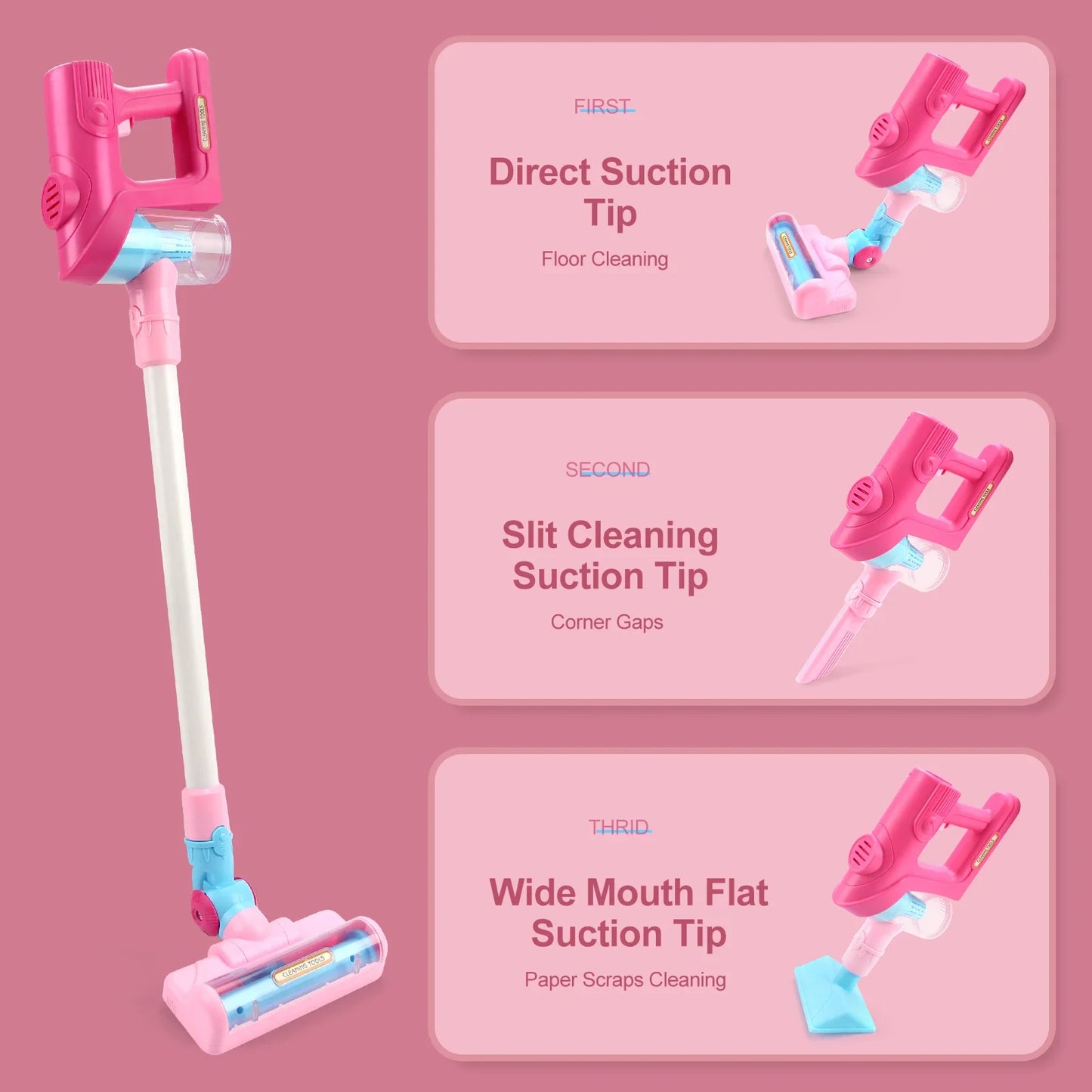 New Vacuum Cleaner for Kids - Electrical Toy Vacuum for Boys Girls Pretend Fun House Cleaning Toys for Children Hands-On Skills