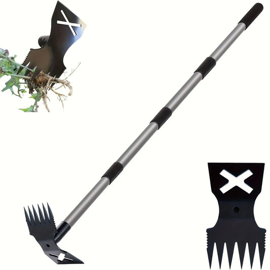 148cm 4-Section All-Steel Dual-Purpose Hoe And Shovel Multifunctional Garden Tool with Weeding And Raking Features for Home Use