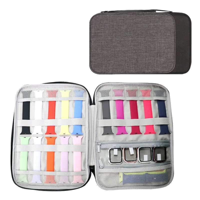 Watch Band Organizer - Watch Straps Holder Carrying Case Storage Bag Travel Pouch for Women Men Most Sizes of Watch Bands