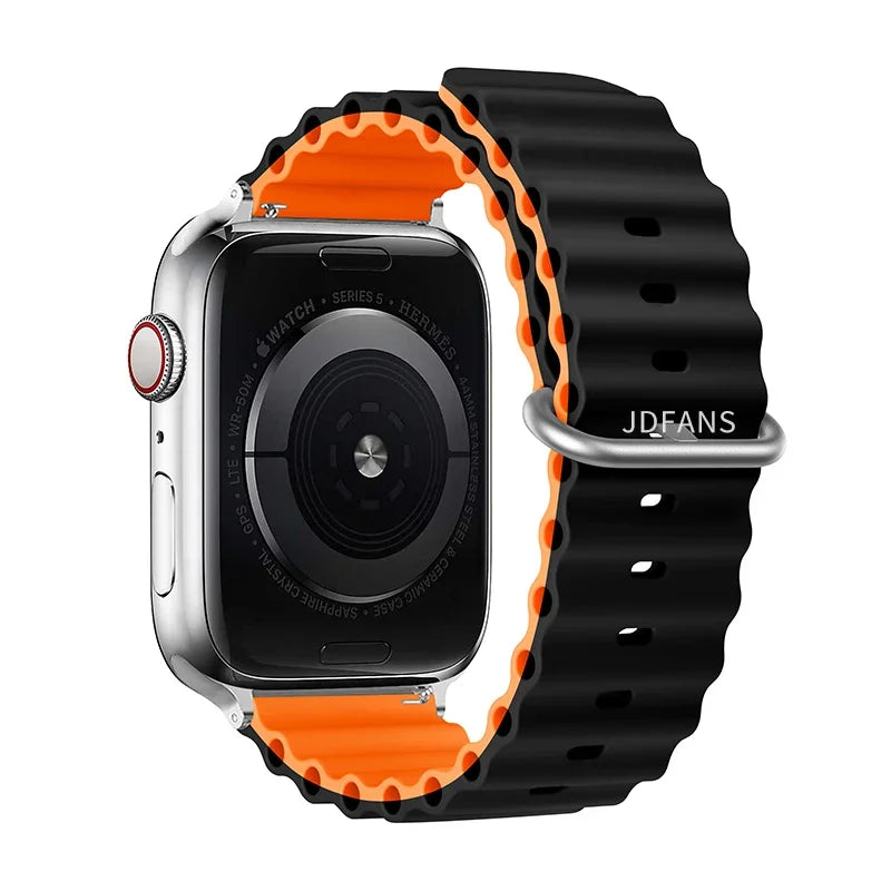 Ocean Band for Apple watch Ultra Series 10 9 7 8 5 6 SE 49mm 45mm 46mm 42mm 44mm 40mm 41mm Silicone bracelet correa iWatch Strap