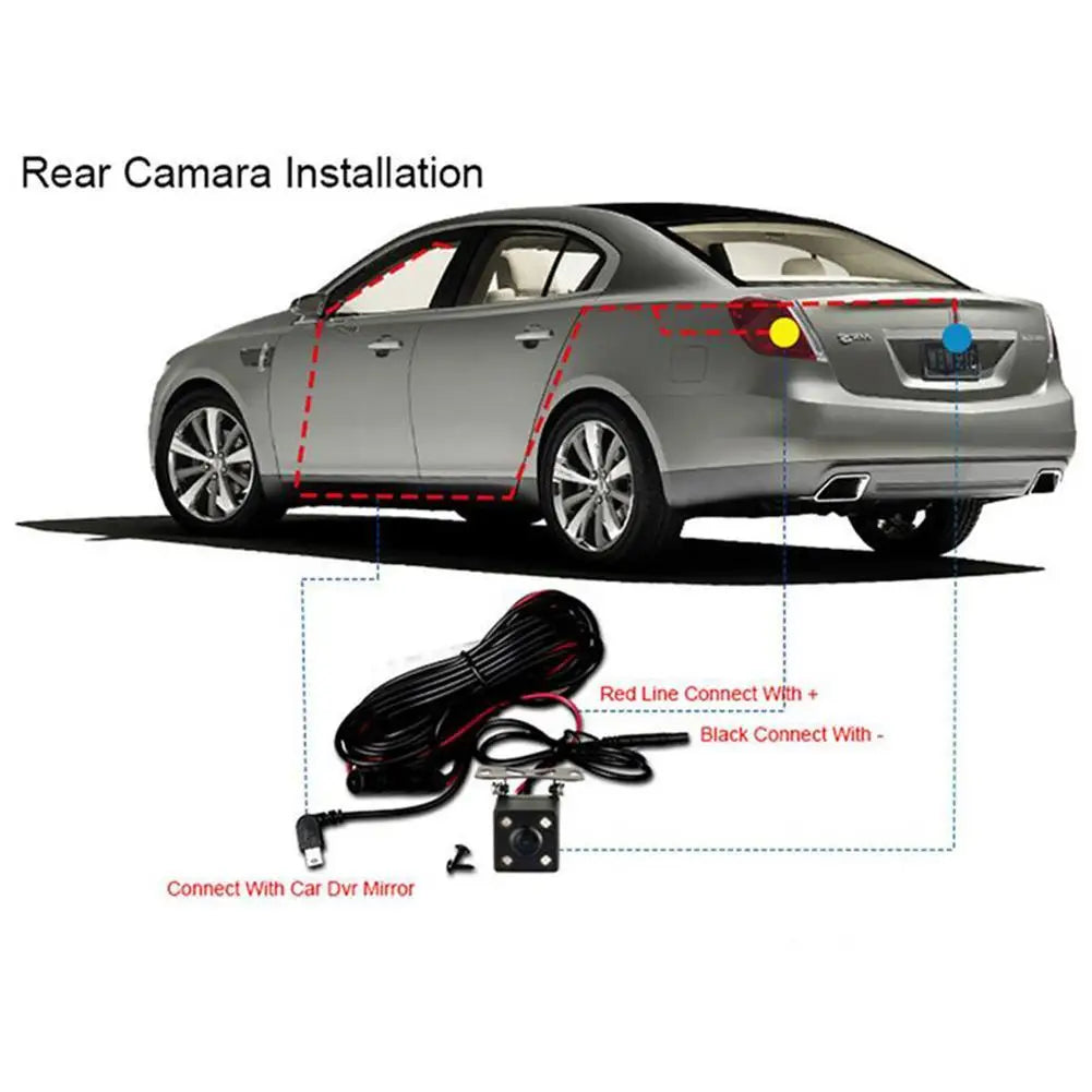 HD Car Rear View Camera 5 Pin Night Vision Reversing Auto Parking Camera Waterproof 4 LED Video Camera For Car Accessories