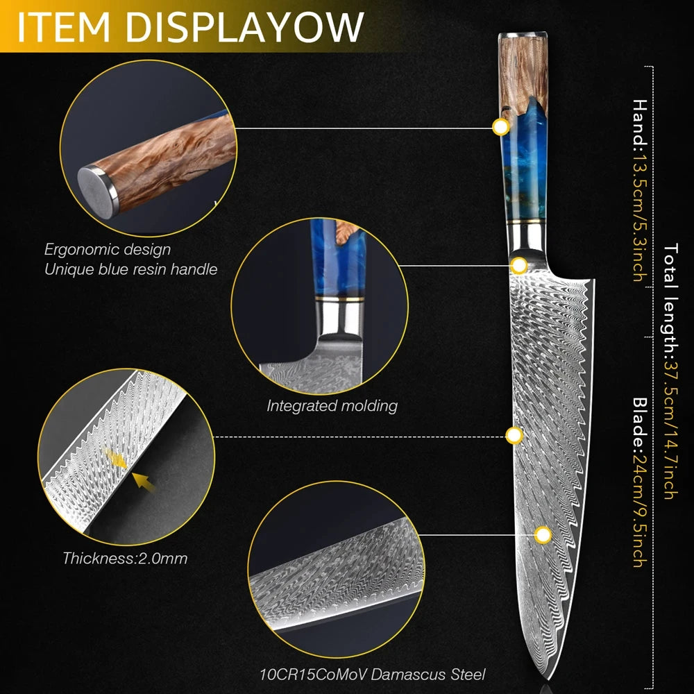 1PC ,Kitchen Knife Damascus Steel Slicing Knife Meat Cleaver Knife Utility Knife Cooking Tools Creative Knife Kitchen stuff
