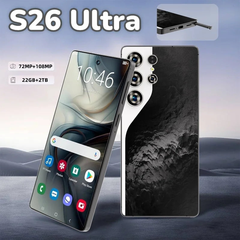 HOT 2025 new S26 Ultra original intelligent 5G dual card dual standby Android 14 system global version phones 8000mAh battery