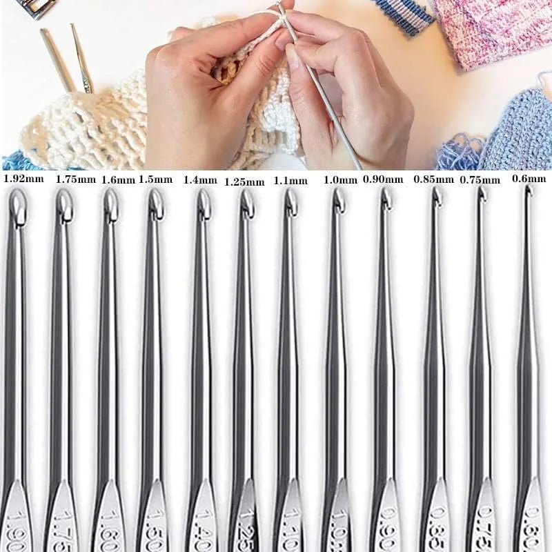 59Pcs/Set Portable Crochet Knitting Set DIY Beginner Crochet Hook Kit With Storage Bag Material Pack and Storage Tools