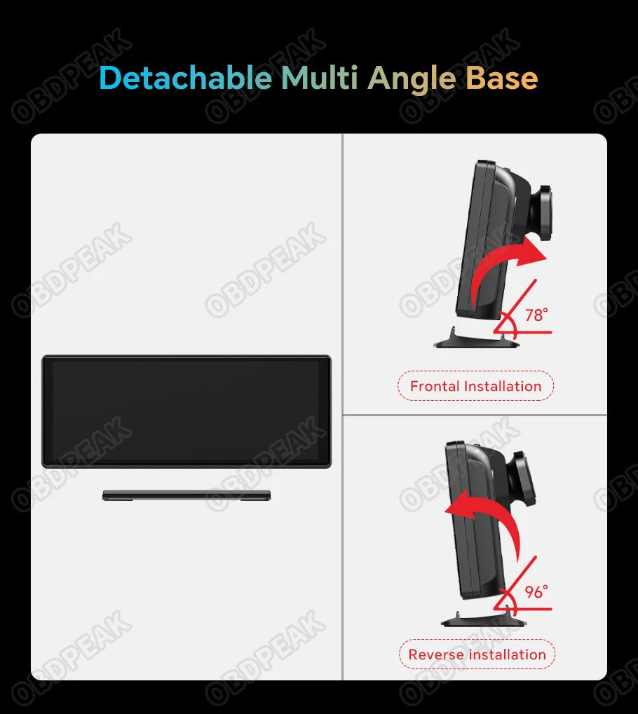 OBDPEAK T30 Car DVR Rearview Mirror Camera WIFI Android 12 Dash Cam GPS Navigation Carplay Android Auto Ai Screen Video Recorder
