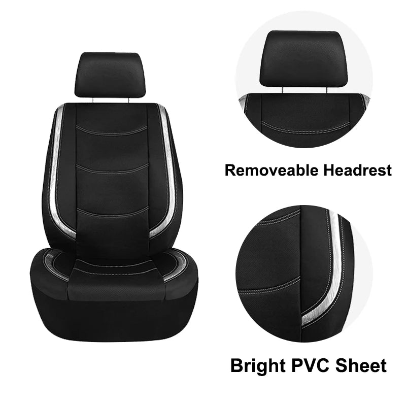 AUTOPLUS Universal Car Seat Covers Artificial Leather Bright Sheet With 3 Zipper Car Accessories Interior Seat Cushion Protector