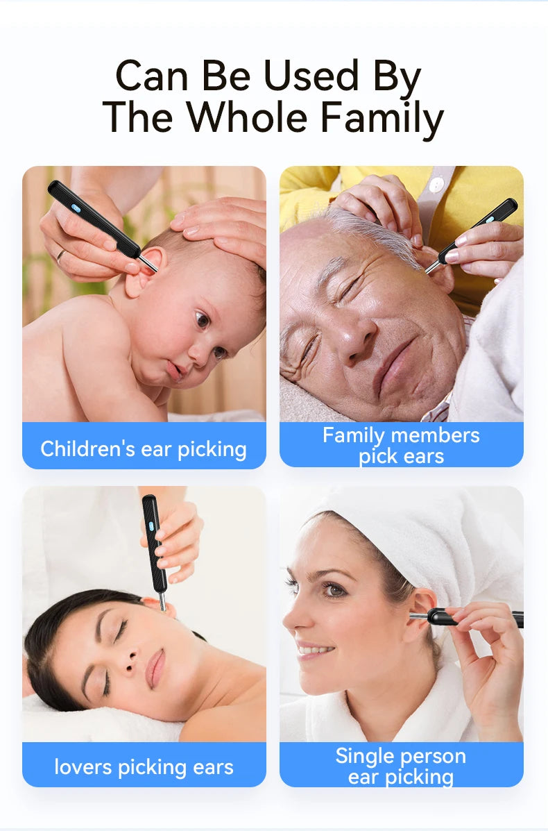 Wireless Ear Wax Cleaner with Camera Safe Earwax Removal Endoscope with Camera Luminous Ear Cleaner Ear Cleaning Tools Ear Care