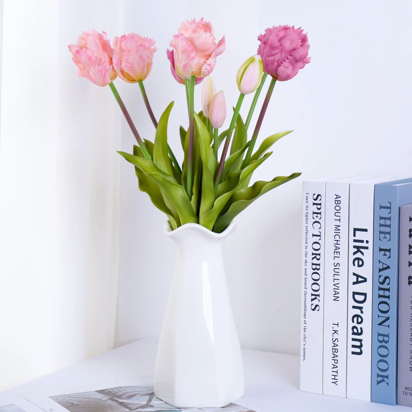 New Parrot Wave Tulip Silicone Artificial Flowers Soft and Comfortable Bouquet Home Room Living Room Desktop Floral Decoration