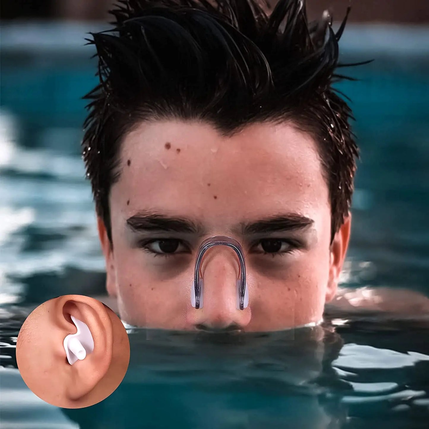 Swimming nose clip earplug set silicone environmentally friendly nose clip earplugs children adult beginners swimming supplies