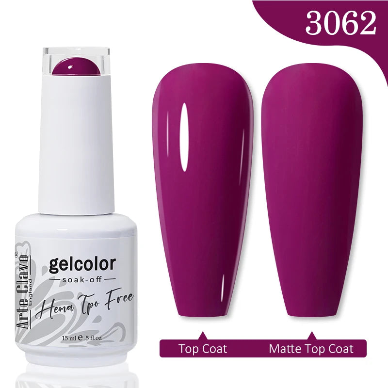Arte Clavo HEMA TPO FREE Gel Nail Polish Jelly 15ml LED Nail Gel Hybrid Varnish Matt Top Base Coat Nail Art Gellak Primer