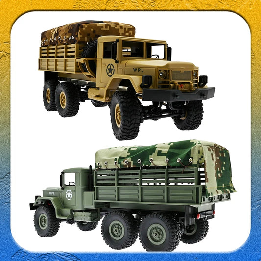 Wpl Naughty Dragon B16 1 6wd Military Truck With Canvas Rc Car Climbing Remote Control Plaything Holiday Birthday Gift Boy