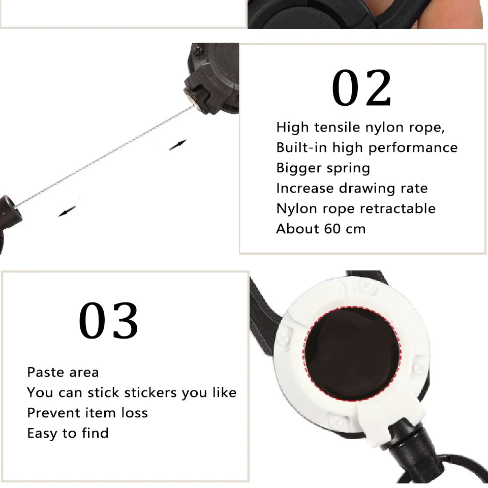 1/3Pcs Automatic Retractable Wire Rope Antitheft Easy-to-pull Buckle Rope Elastic Keychain Sporty Retractable Key Ring Anti Lost
