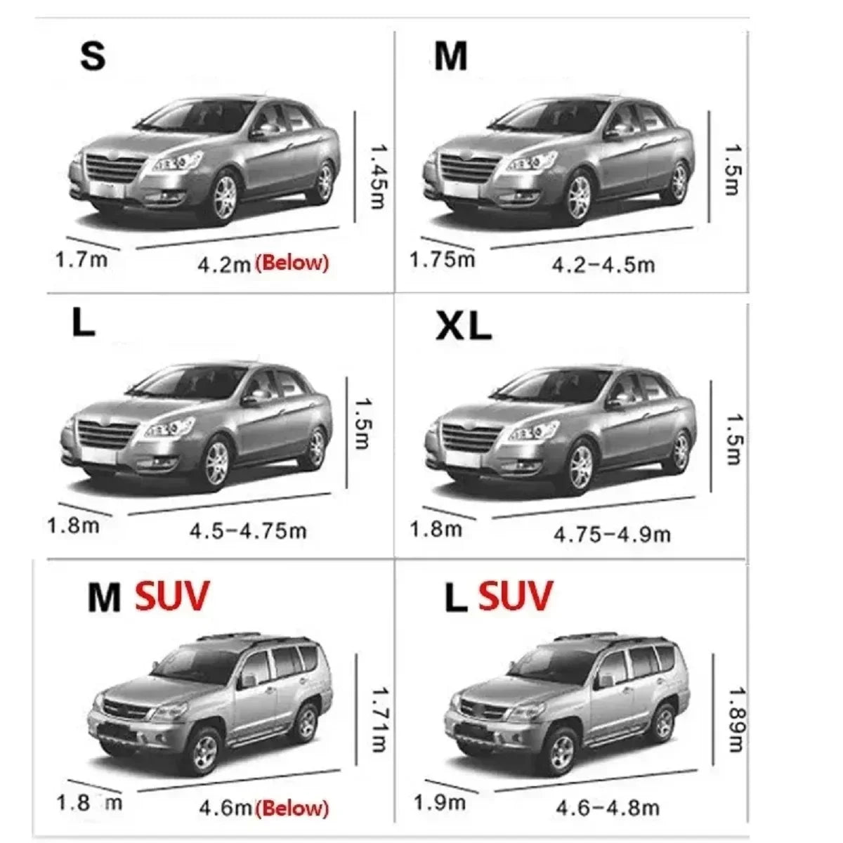 Car Cover Waterproof Outdoor Universal UV Protection Snow Cover Dustproof for Sedan Scratch-Resistant Sedan Suit SUV Car Tools