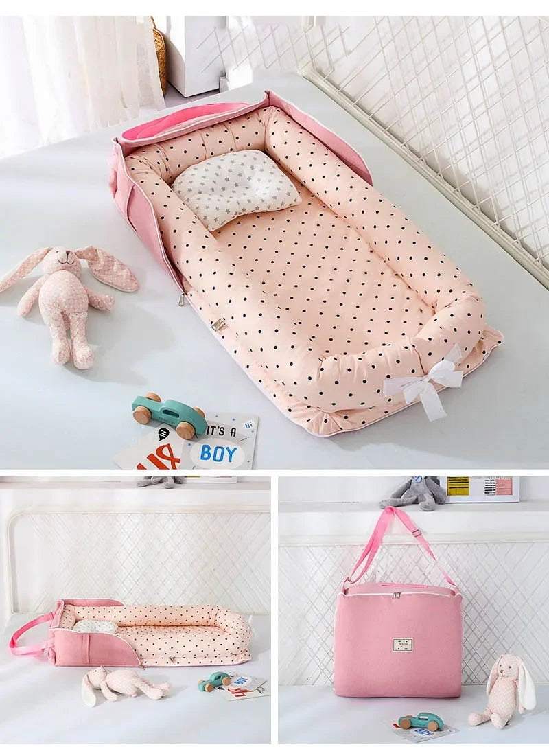 New Baby Nest Playpen Bed Newborn Crib Cushion Bassinet Stroller Fence with BagTravel Portable