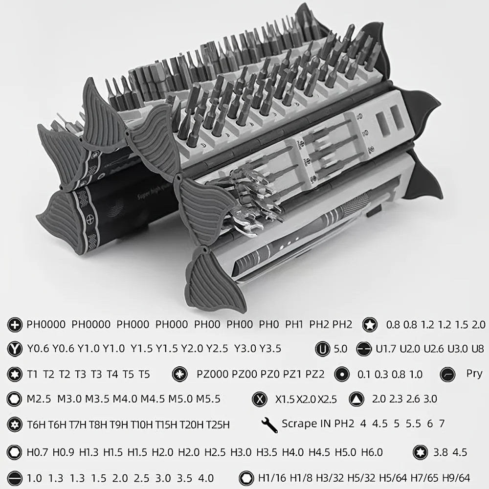 128 in 1 Multi Functional Screwdriver Set Portable Precision Hand Screw Drivers Kit Extended S2 Folding Home Phone Repair Tools