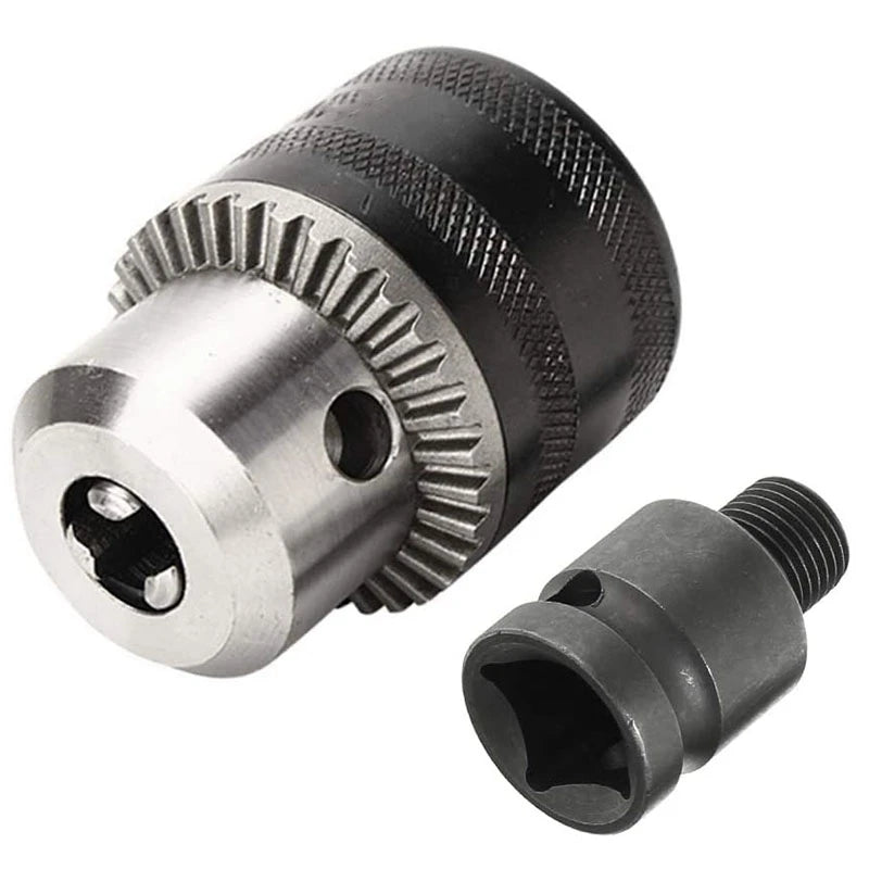 1.5-10mm 1/16 Inch - 3/8 Inch Capacity Key Drill Chuck Wrench Converter 1/2 Inch Socket Square Female Adapter Industrial Tools
