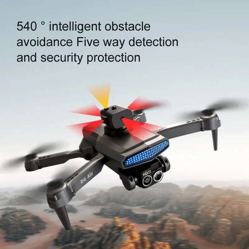 New D6 Air Drone 8K Professional 4K HD Dual ESC Camera Optical Flow 540°Obstacle Avoidance WIFI FPV RC Foldable Quadcopter Dron