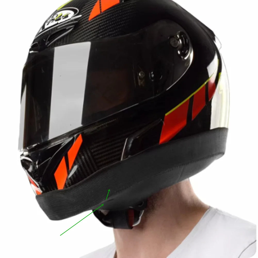 1PC Motorcycle Helmet Skirt Wrap-Around Helmet Bib Wind & Rain Bib Helmet Warm Bib Detachable Noise Blocker Short Type