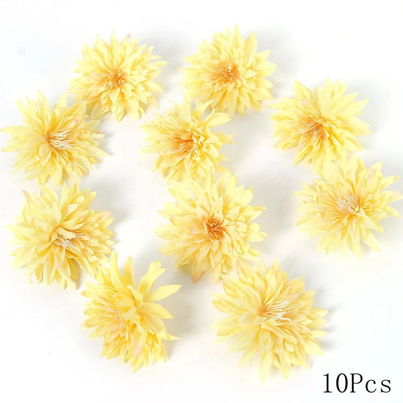 Yellow Artificial Flowers Heads Silk Fake Flowers for Home Decor Party Wedding Decoration DIY Valentine's Day Gifts Accessories
