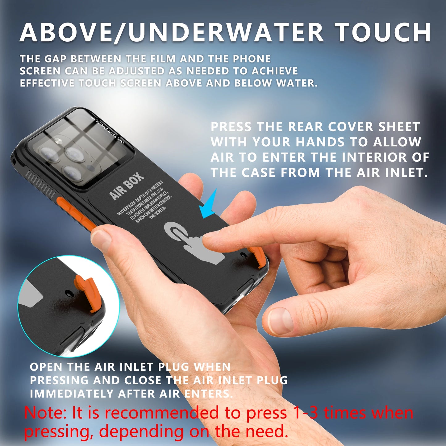 Shellbox Fashion Window Photography Underwater Touch Screen Suitable for iPhone 12 Pro 13 14 15 Max IP68 Waterproof Phone Case