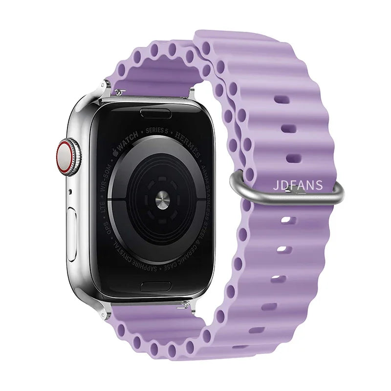Ocean Band for Apple watch Ultra Series 10 9 7 8 5 6 SE 49mm 45mm 46mm 42mm 44mm 40mm 41mm Silicone bracelet correa iWatch Strap