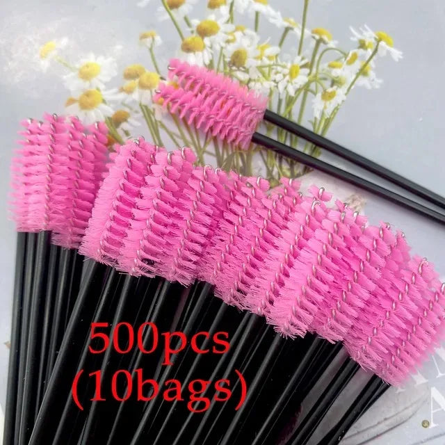 100/500pcs Mascara Wands Disposable Eyebrow Eyelash Brushes Eyelash Spoolies Applicator for Eyelash Extension Makeup Tool