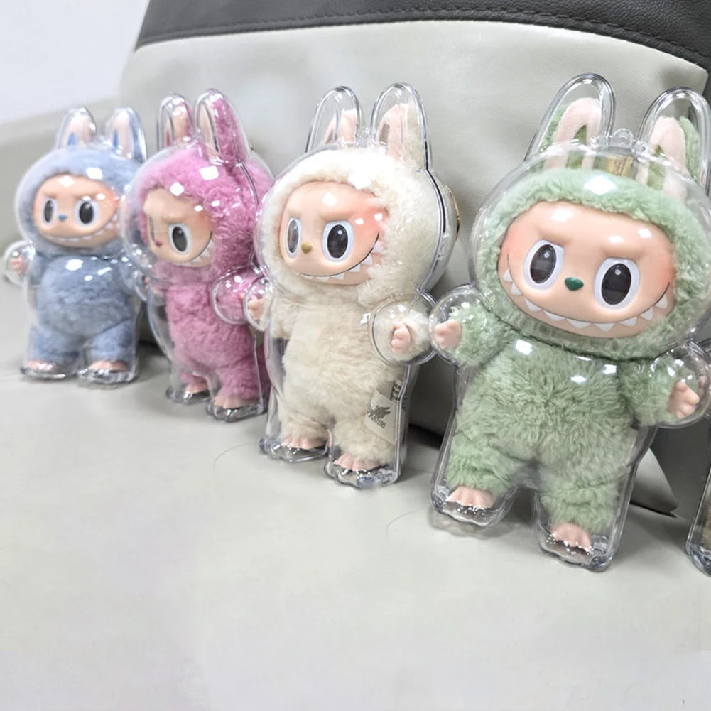 Transparent Protective Cover For Labubu V1 V2 Monster Toy Storage Box Elf Plushie Display Cover Doll Accessories Birthday Gifts