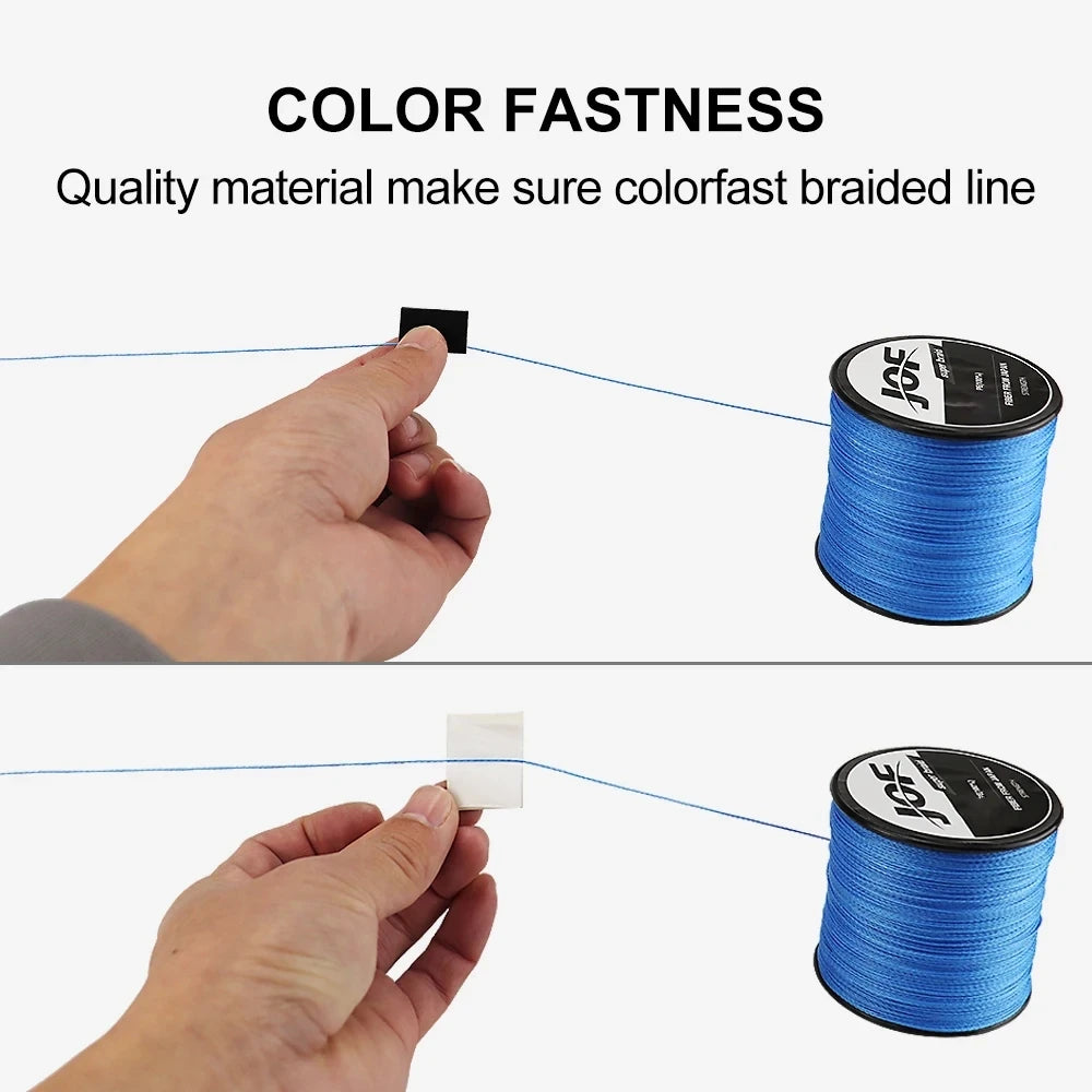 JOF X12 Braided Fishing Line 1000M 500M 300M 12 Strands MultiColor Multifilament Saltwater PE Line 33 42 55 65 90 103 150LB