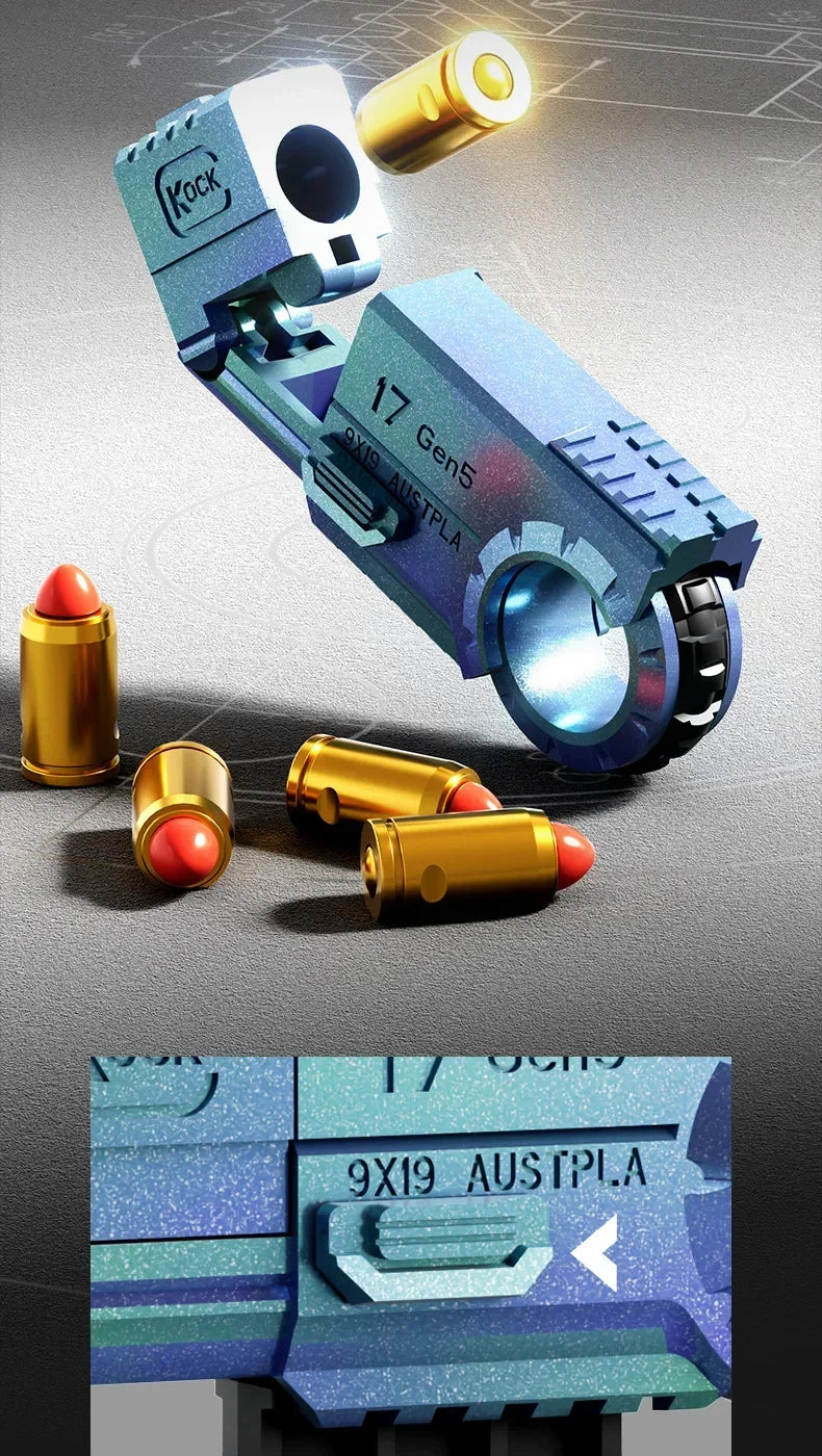 Ring Pistol Soft Bullet Gun Portable Mini 3D Decompression Shell Ejection Alloy Outdoor Funny Toy Boy Birthday Gift Fidget Toys