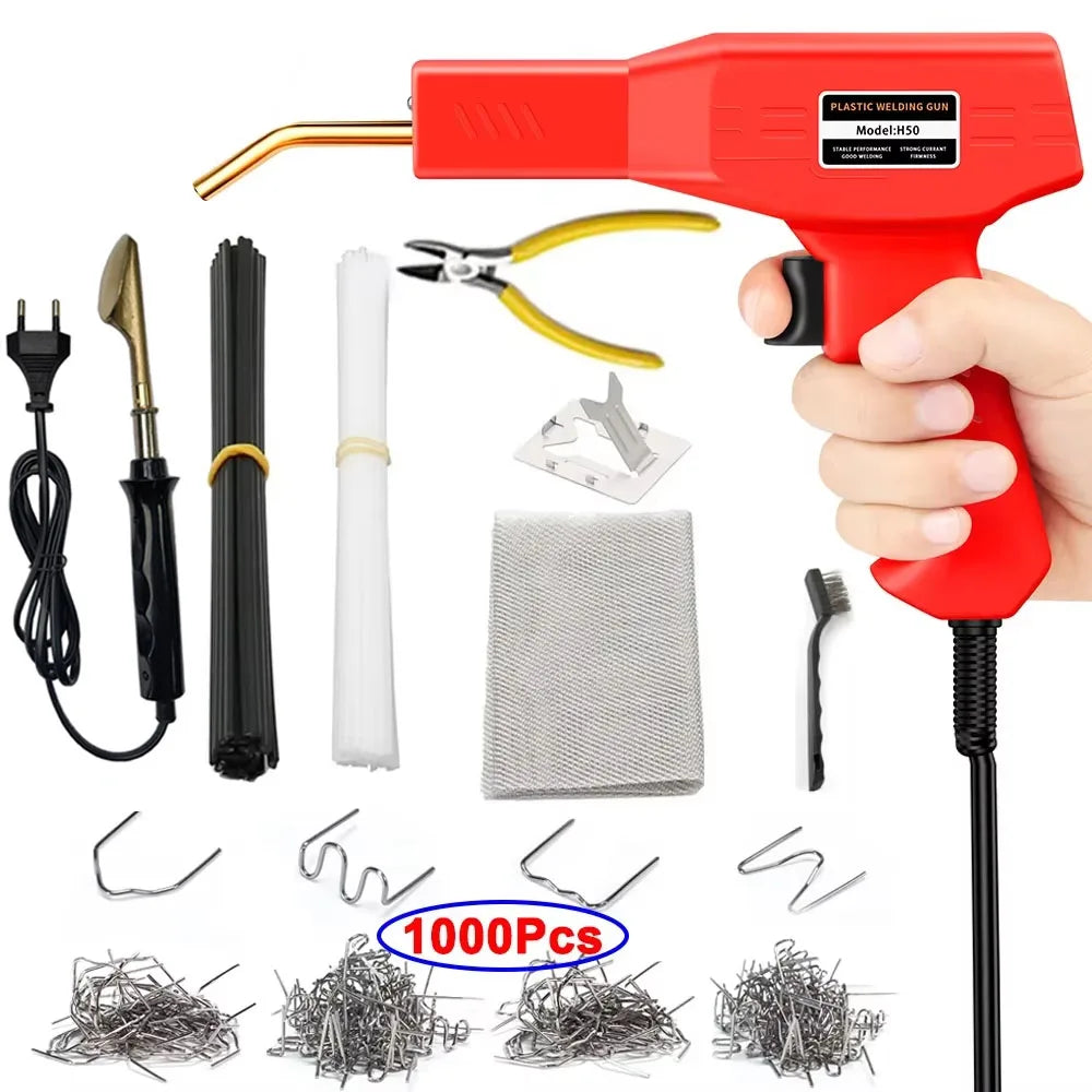 50W Plastic Welding Machine Kit Hot Stapler Welding Soldering Iron Equipment Tools Car Bumper Crack Dent Repair Hot Gun