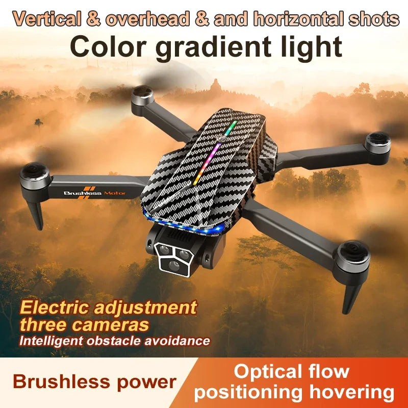D9 DRONE 8K Professional 4K Three Cameras Brushless No GPS Obstacle Avoidance Optical Flow Position RC Quadcopter Gifts Toys