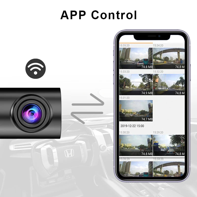 E-ACE 4K UHD WIFI Mini Dash Cam Car Dvr Video Recorder With APP Control Night Vision 24H Parking Camera Monitor Car Accessories