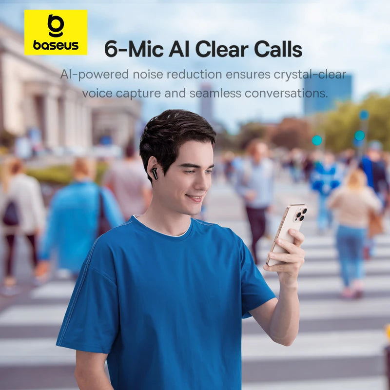 Baseus EP10 Pro ANC Earphones Wireless Bluetooth 6.0 50dB Realtime Adaptive ANC Headphones 6 Mic in-Ear Earbuds Hi-Res LDAC IP55