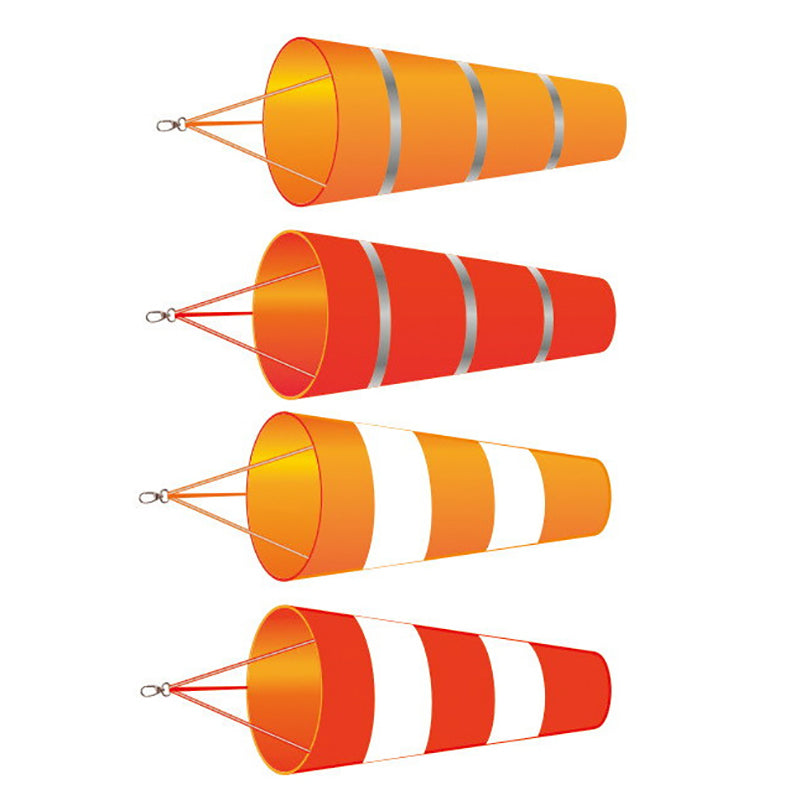 80cm Windsock Outdoor Wind Direction Measurement Reflective Belt Rip-stop Weather Vane for Airport Aviation Garden Farm