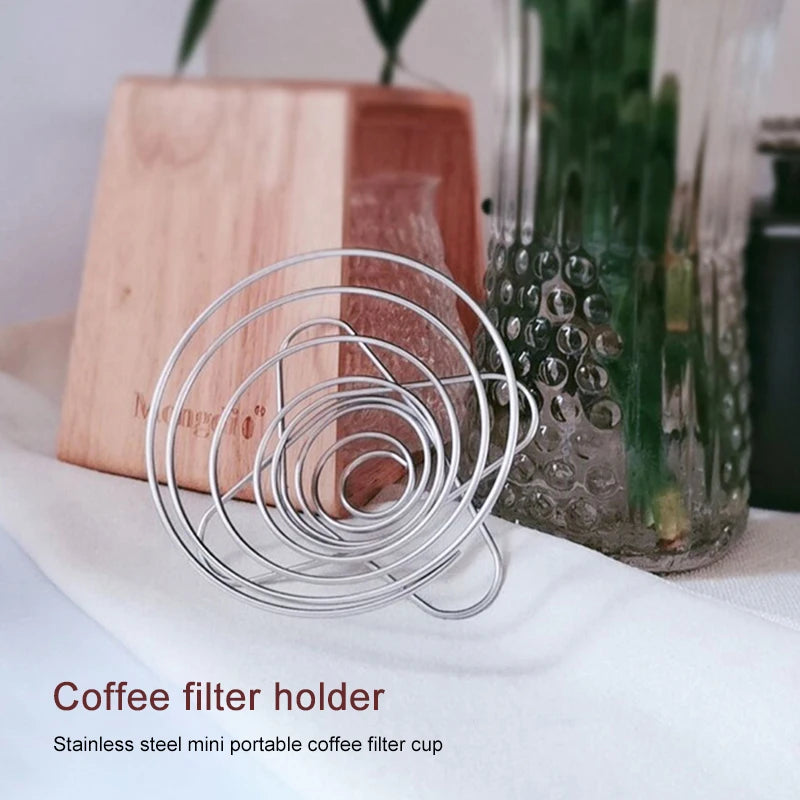 Outdoor Camping Foldable Coffee Filter Cup Spring Travel Portable Mini Espresso Maker Dripper Stainless Steel Drop Shipping