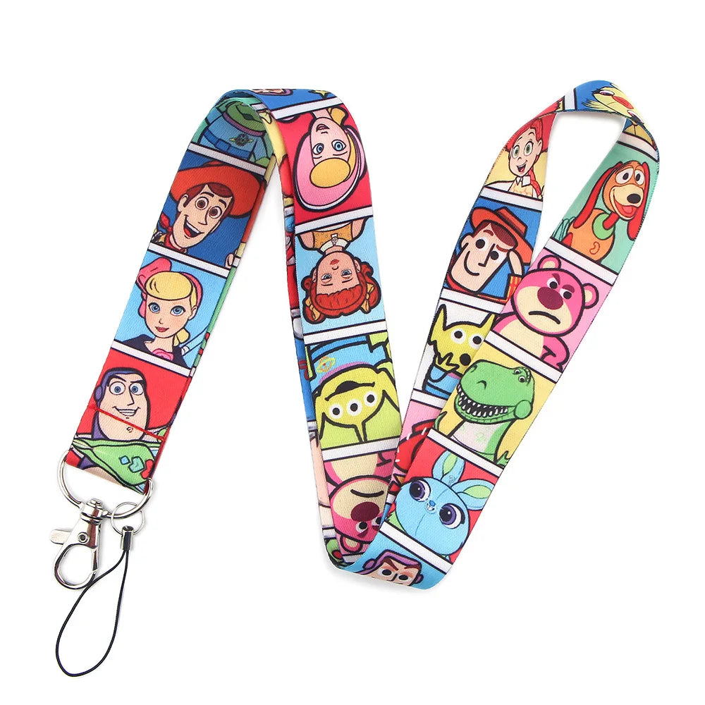 KKZ004 Mickey&Minnie Stitch Lanyard For Keys Keychain Badge Holder ID Credit Card Pass Hang Rope Lariat Phone Charm Gift