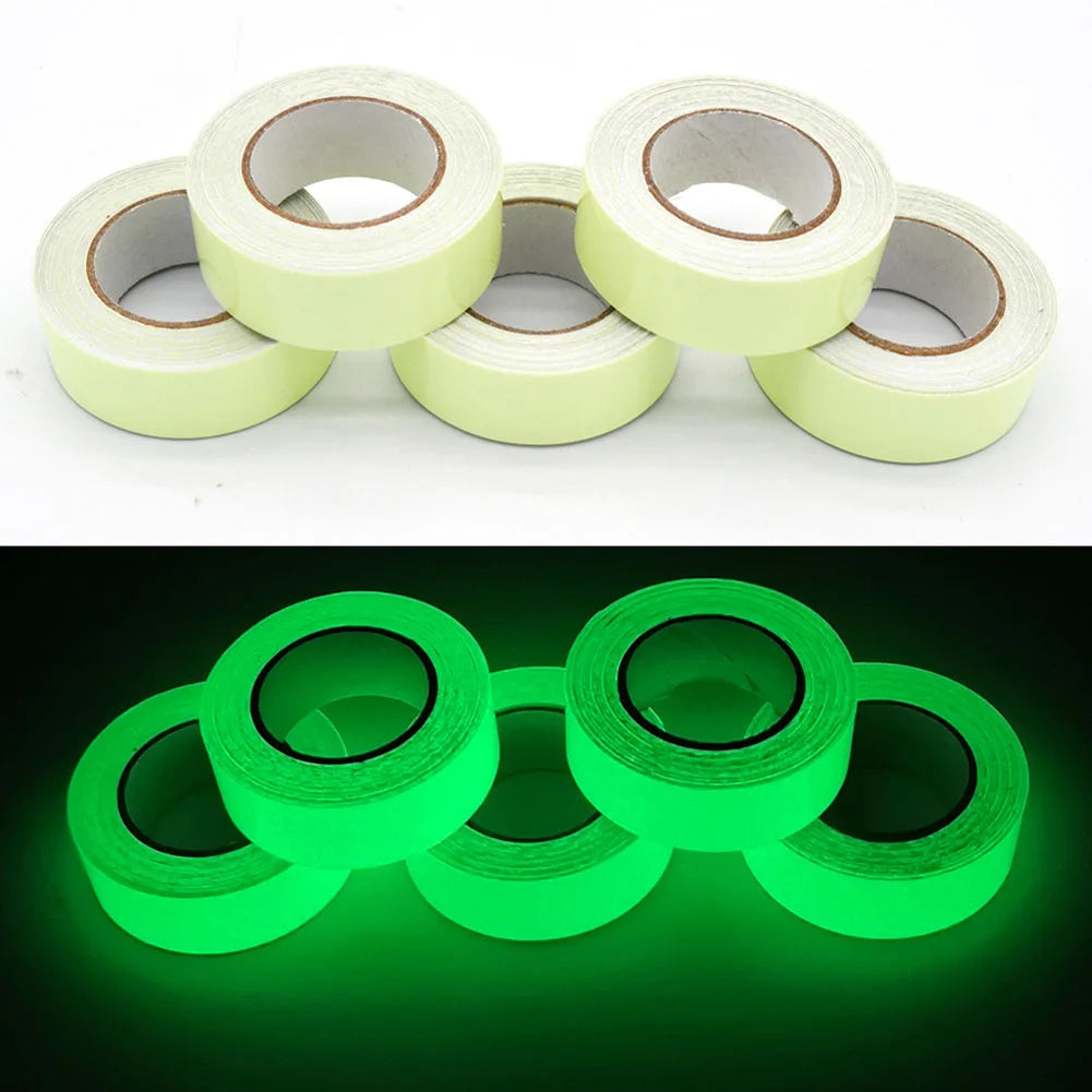 1/2/3pcs Waterproof Luminous Tapes Self Adhesive Warning Tapes Night Vision Glow in Dark Safety Home Garden Decoration